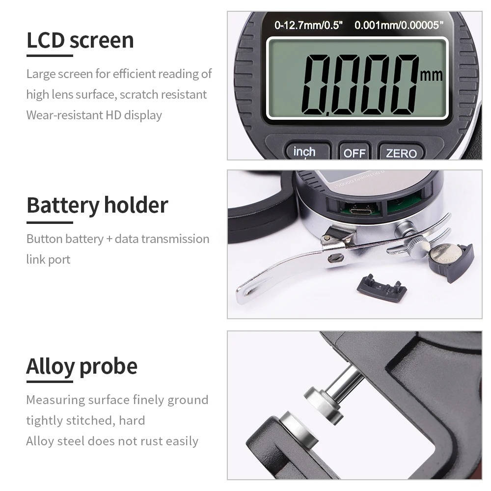 Thickness Gauge Measure Thickness Of Paper Cloth Metal - product detail 5