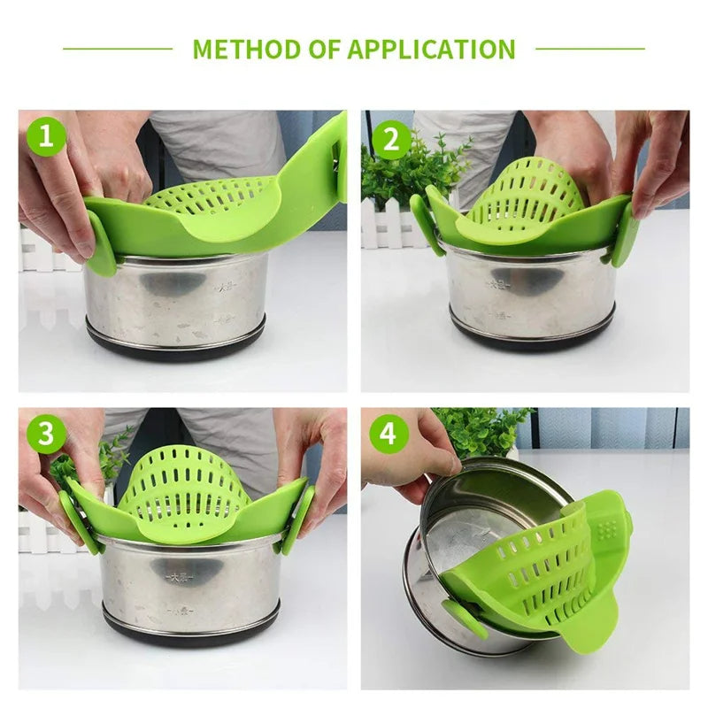 Universal Silicone Pot Pasta Strainer - product detail 4