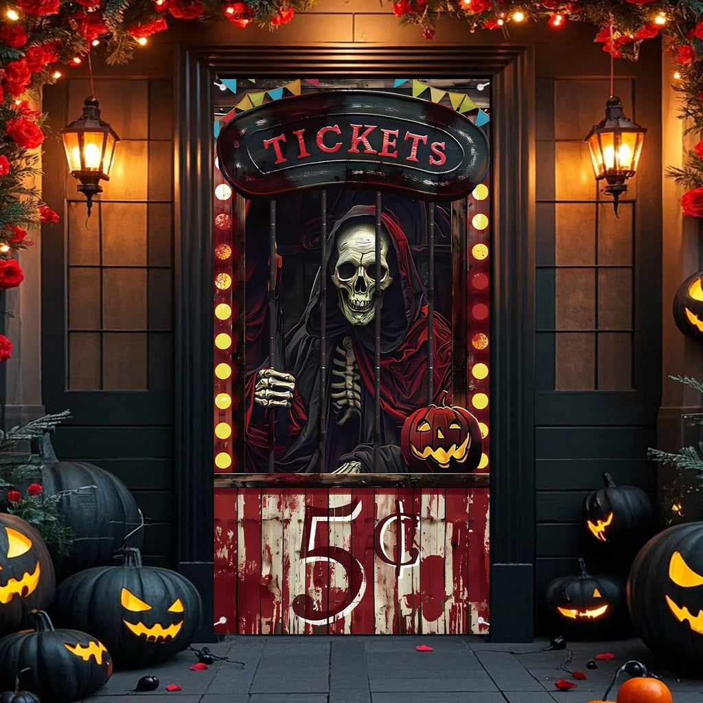 Halloween Door Cover Creepy Decoration - product detail 3