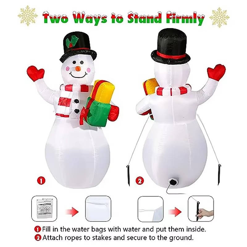 Outdoor Christmas Decorations Inflatable Snowman With LED - product detail 7