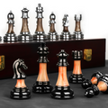 NOMOVA Luxurious Metal Chess Set With A Large 42 Cm Wooden Board