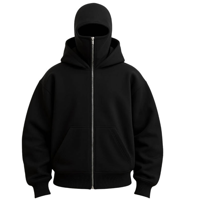Unisex Full Zip Balaclava Hoodie - product detail 2