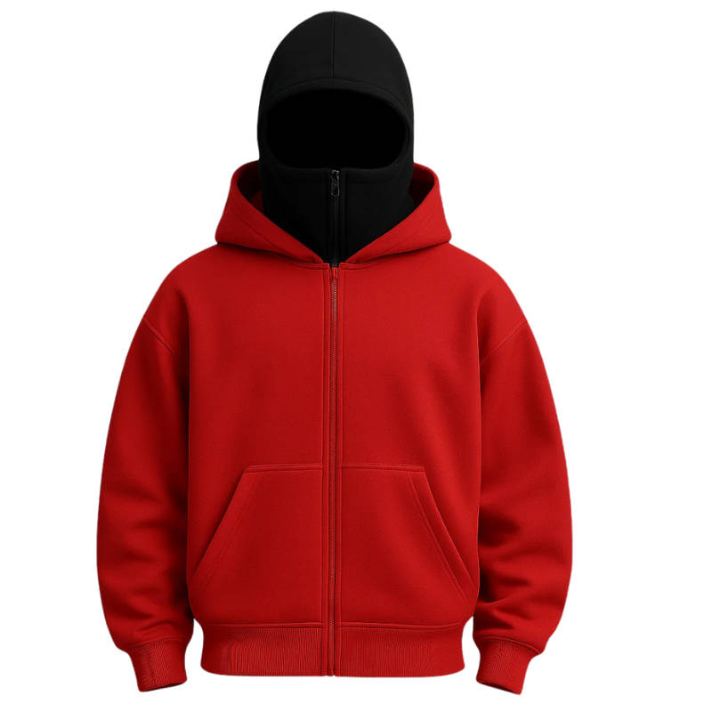 Unisex Full Zip Balaclava Hoodie - product detail 10