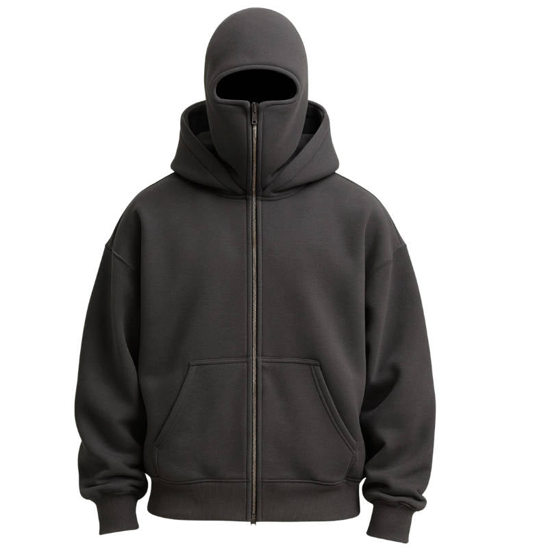 Unisex Full Zip Balaclava Hoodie - product detail 8