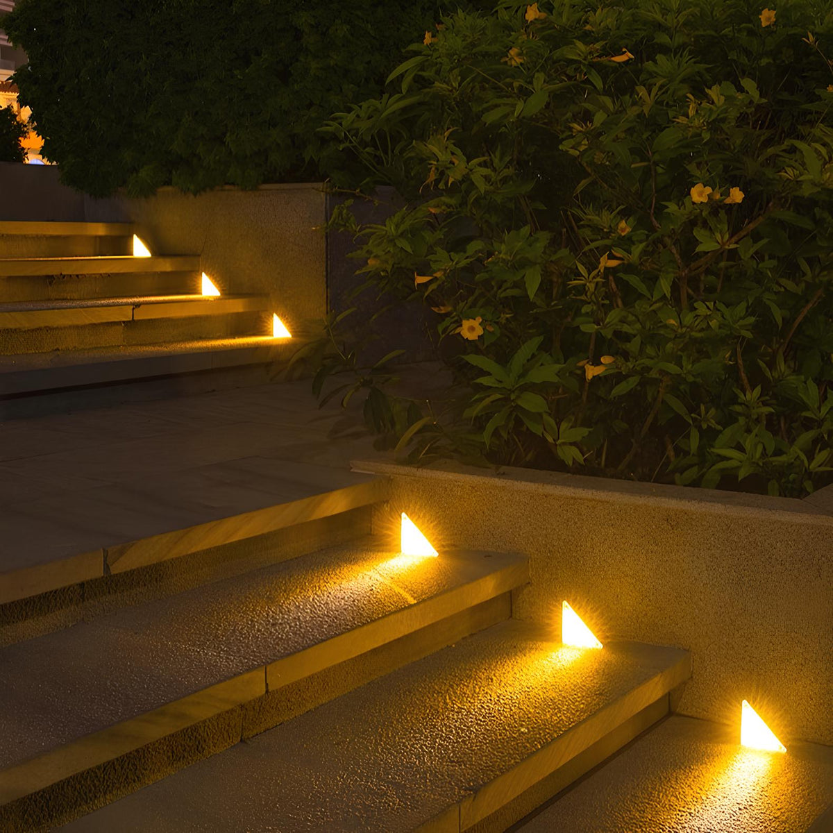 Luces solares para escalones exteriores, impermeables, duraderas y con brillo ambiental