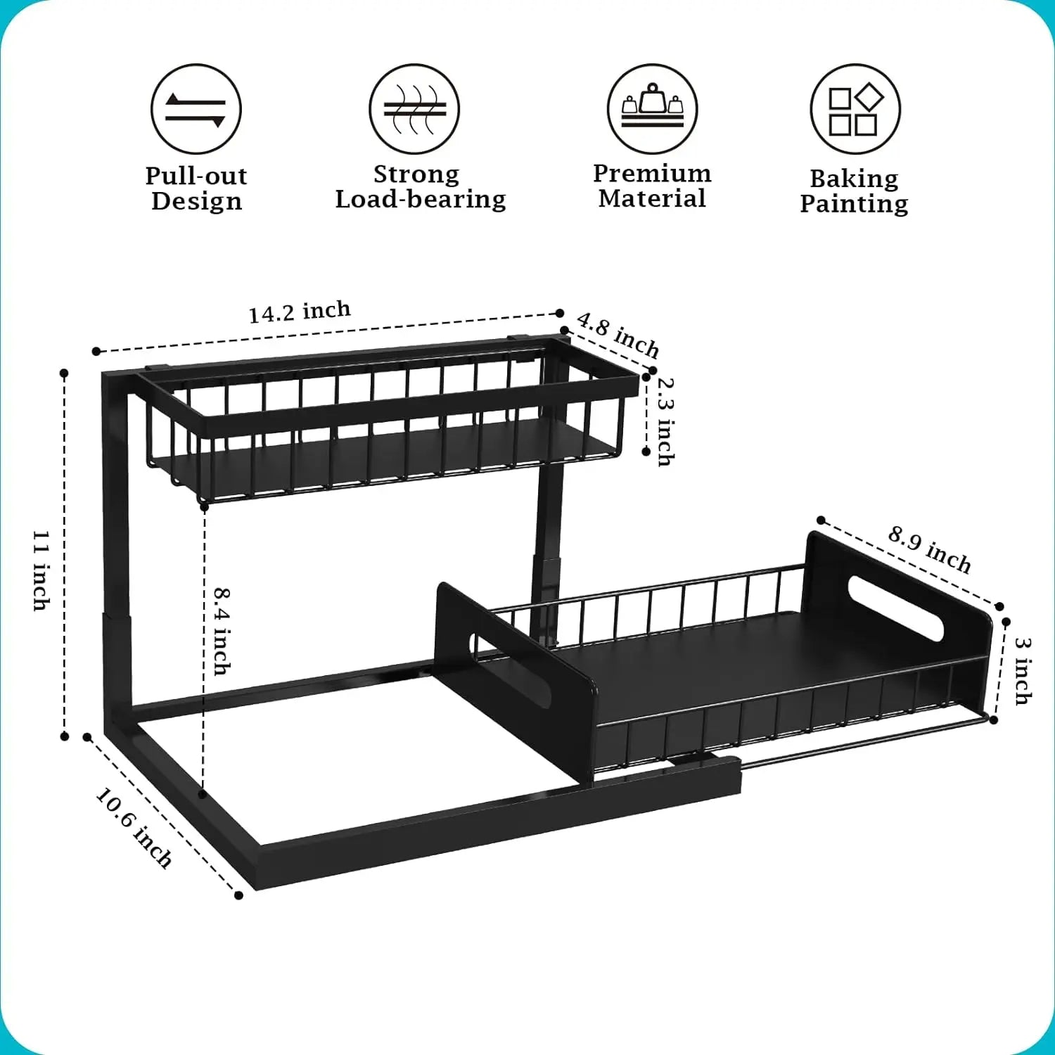 2 Tier Slide Out Under Sink Organizer - product image 5