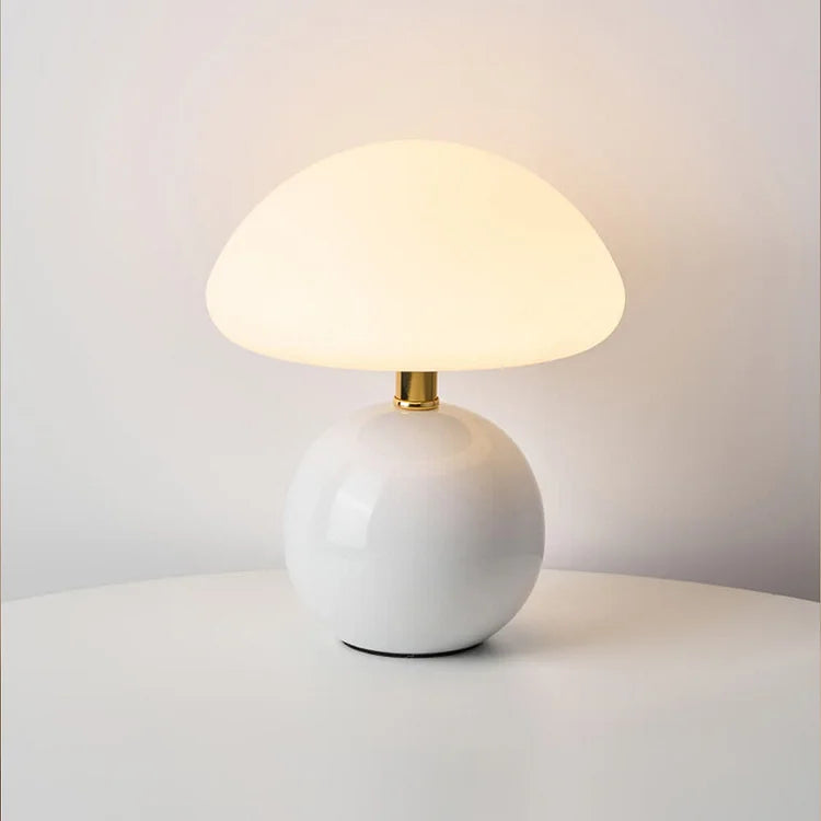 Lámpara de noche retro con forma de hongo, iluminación de mesa inspirada en Bauhaus