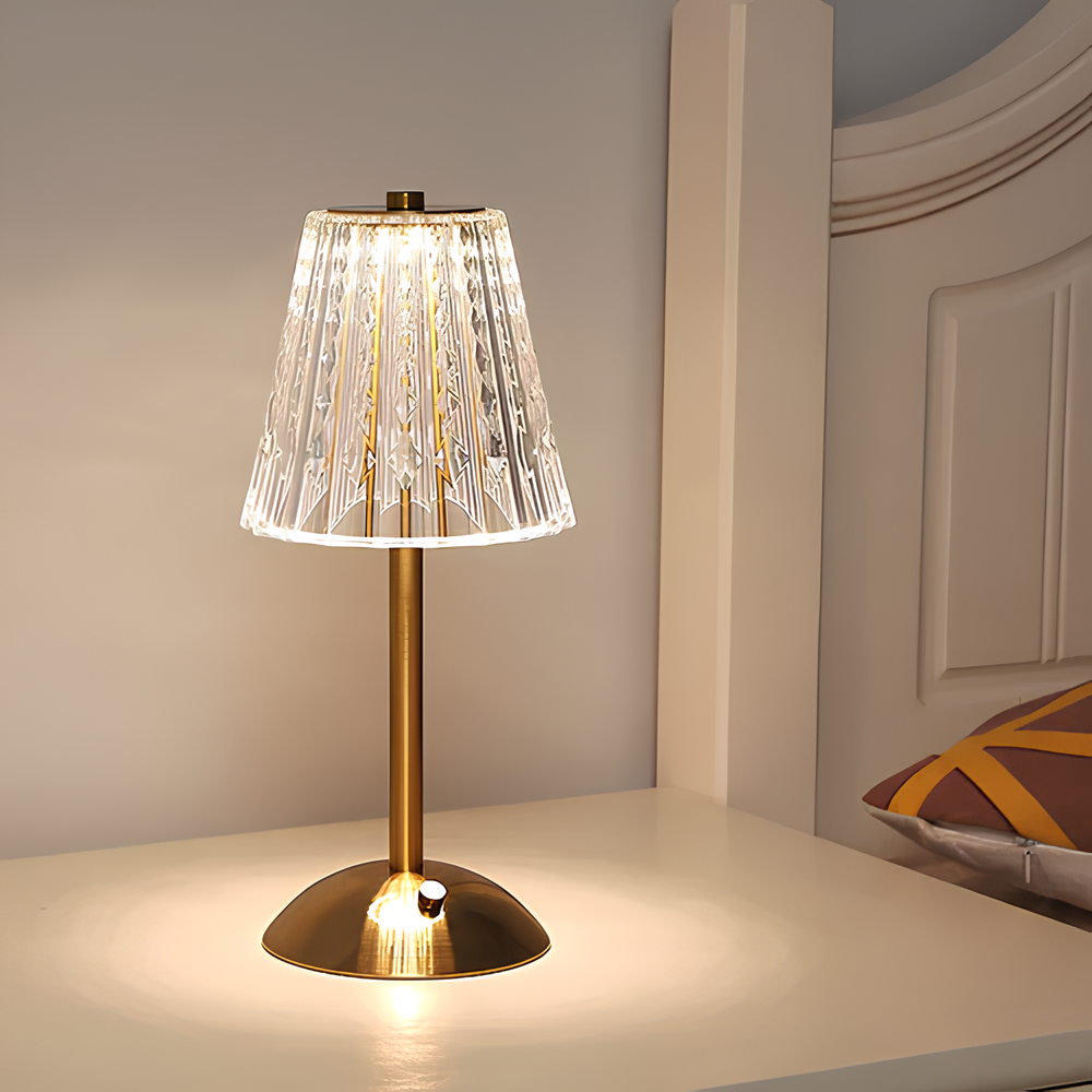 Lámpara de mesa inalámbrica con control táctil y luz ambiental LED