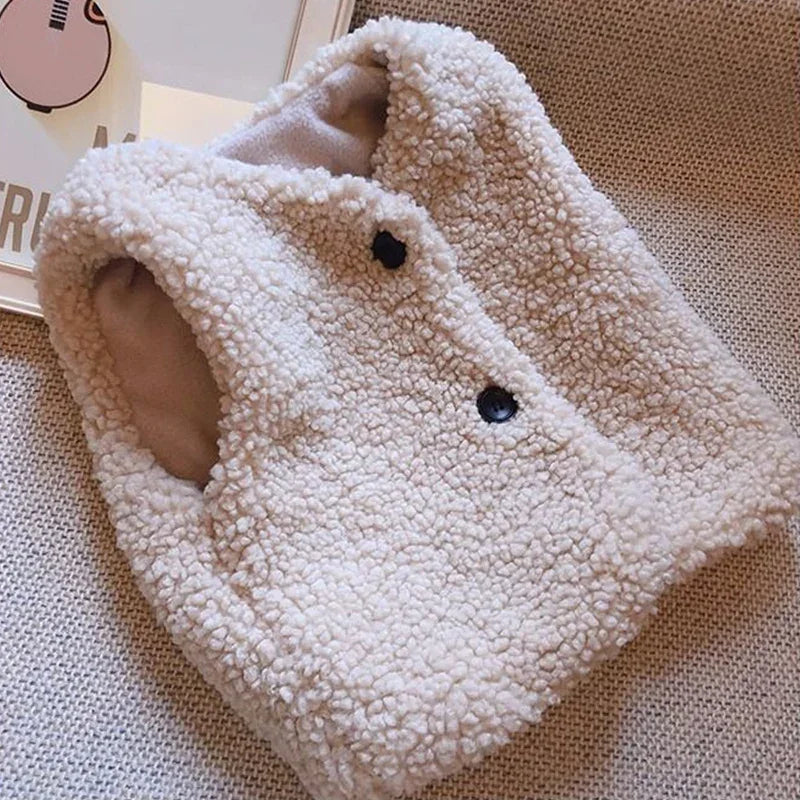 Kids Lamb Wool Winter Waist Coat - product detail 7