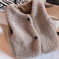 Kids Lamb Wool Winter Waist Coat - product detail 8