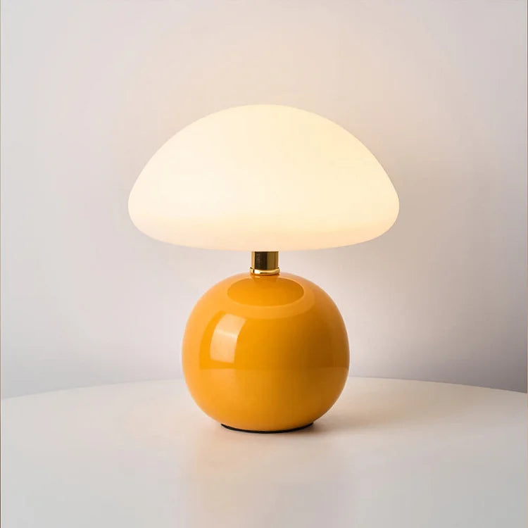 Lámpara de noche retro con forma de hongo, iluminación de mesa inspirada en Bauhaus