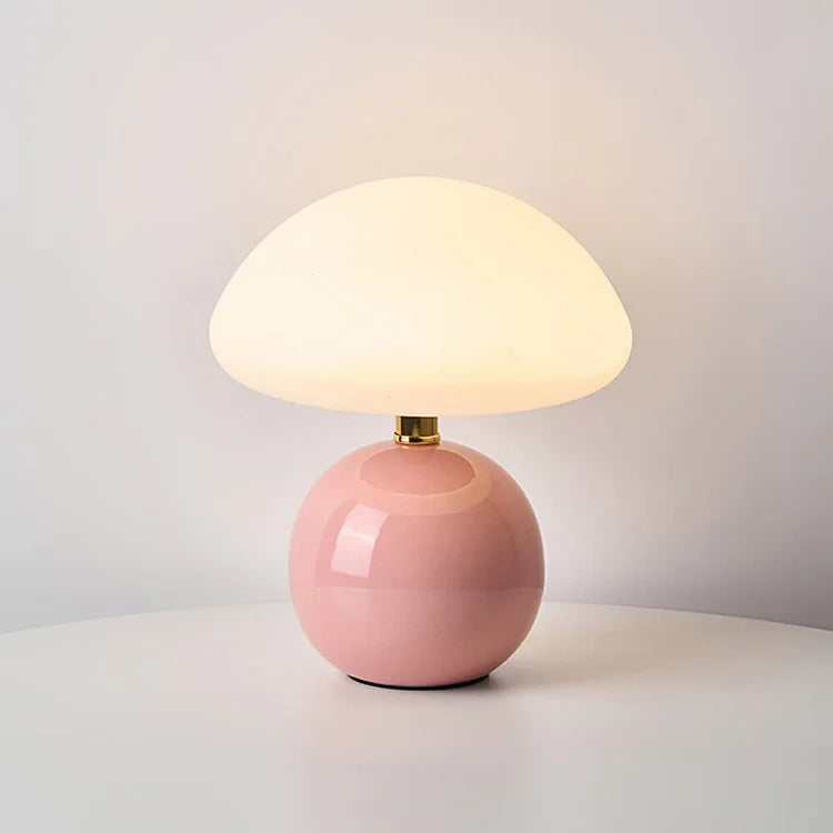 Lámpara de noche retro con forma de hongo, iluminación de mesa inspirada en Bauhaus