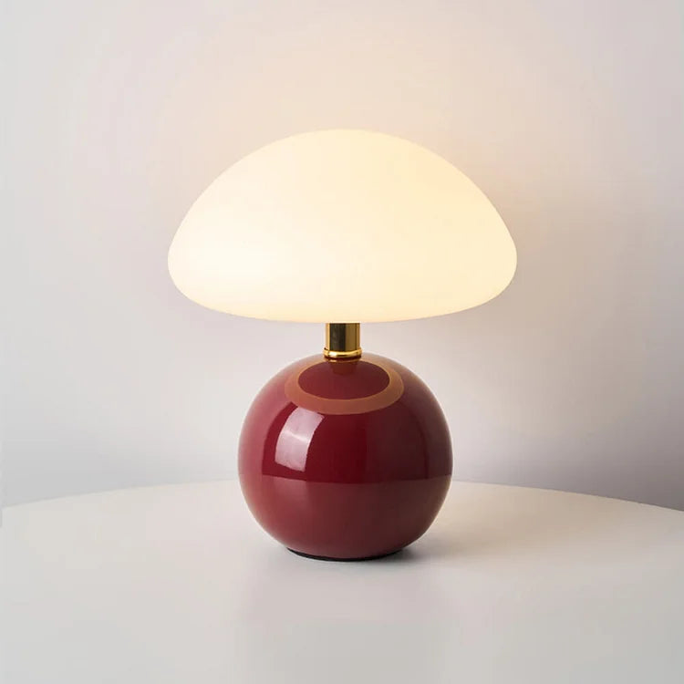 Lámpara de mesa retro minimalista con forma de hongo, luz cálida ajustable