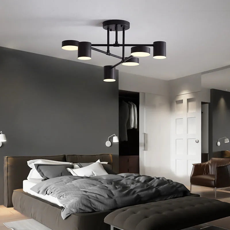 Lámpara de techo para sala moderna con 6 luces y diseño ajustable