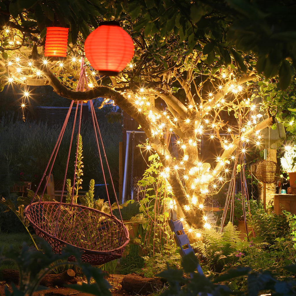 Luces solares de hadas para exteriores, LED impermeables para jardín y eventos
