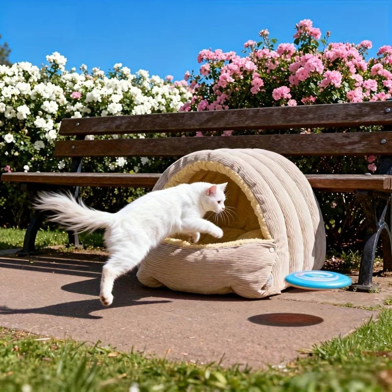 NOMOVA Warm Arctic Fleece Enclosed Cat Cave Bed