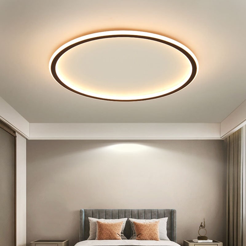 Lámpara de techo LED circular moderna de montaje al ras con intensidad regulable