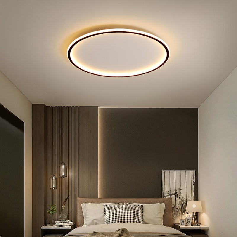 Lámpara de techo LED circular moderna de montaje al ras con intensidad regulable