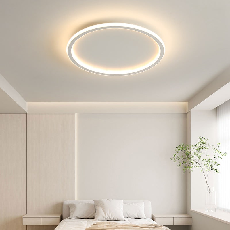 Lámpara de techo LED circular moderna de montaje al ras con intensidad regulable