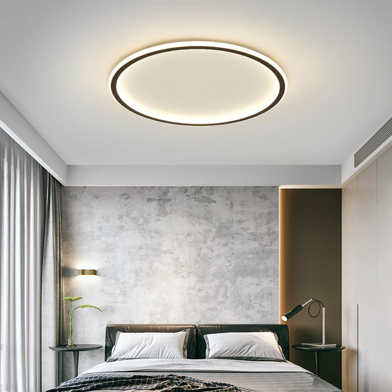 Lámpara de techo LED circular moderna de montaje al ras con intensidad regulable