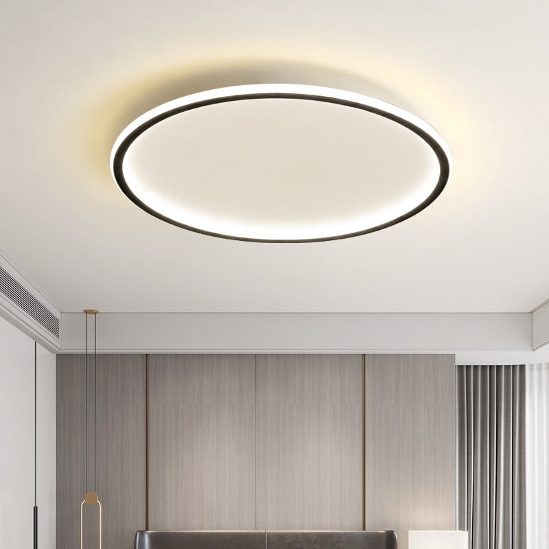 Lámpara de techo LED circular moderna de montaje al ras con intensidad regulable