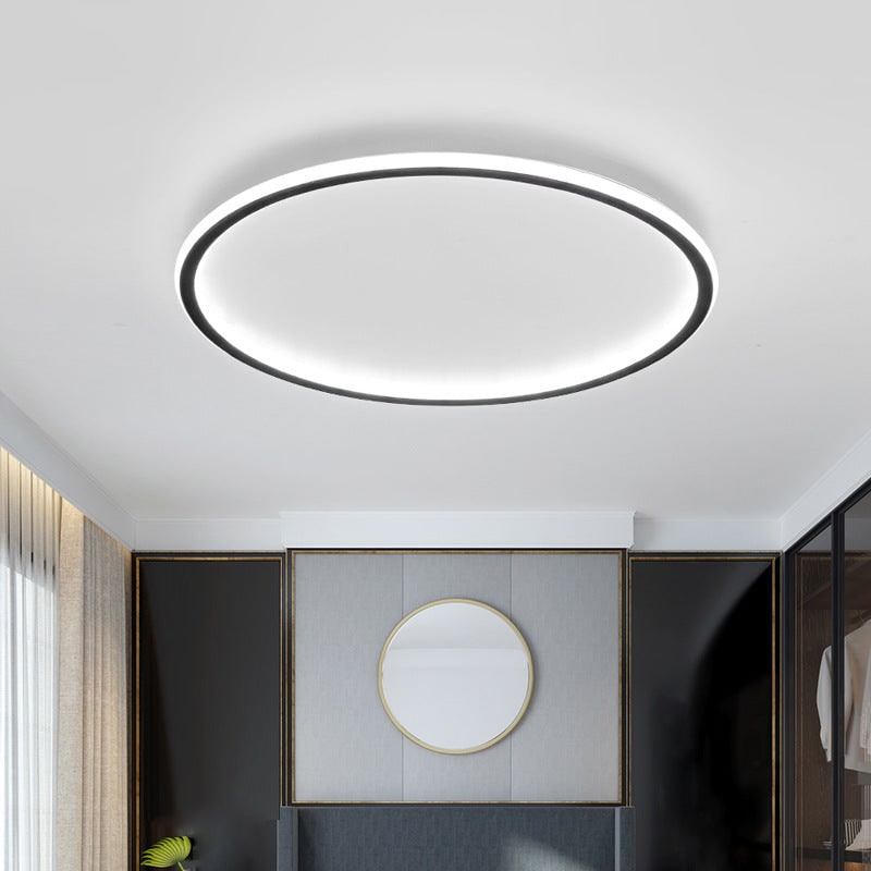 Lámpara de techo LED circular moderna de montaje al ras con intensidad regulable