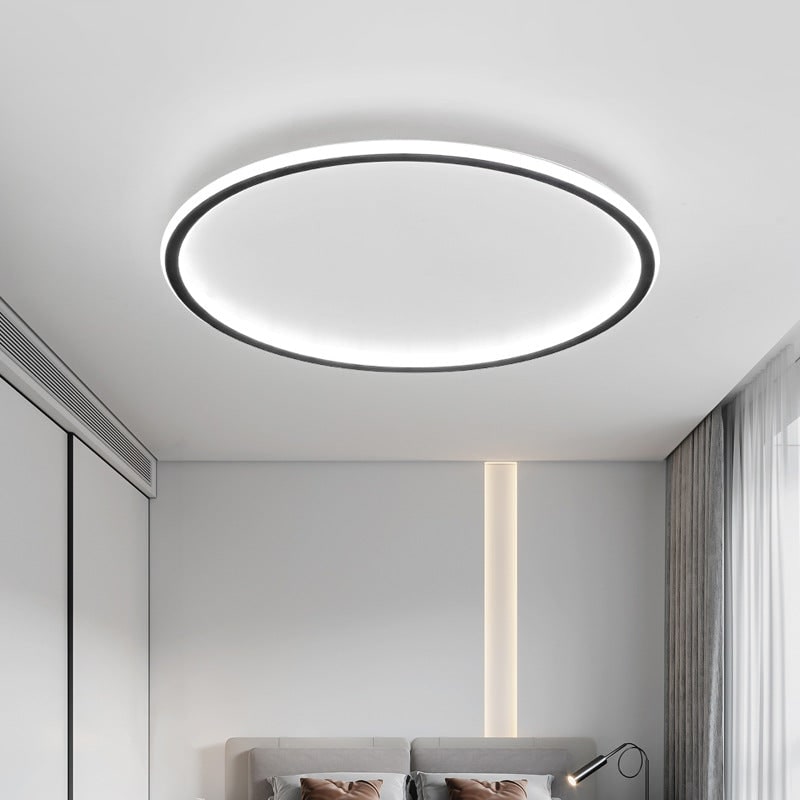 Lámpara de techo LED circular moderna de montaje al ras con intensidad regulable