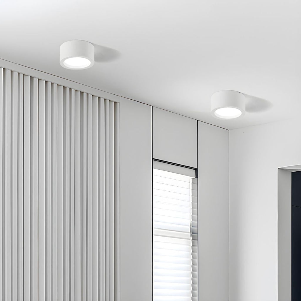 Lámpara LED de techo cilíndrica de montaje al ras con diseño moderno e iluminación energéticamente eficiente