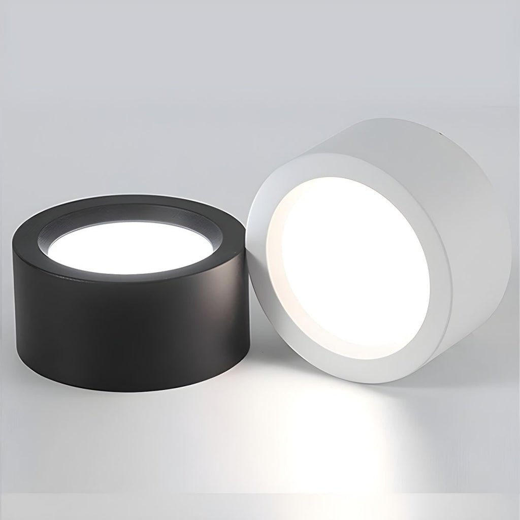 Lámpara LED de techo cilíndrica de montaje al ras con diseño moderno e iluminación energéticamente eficiente