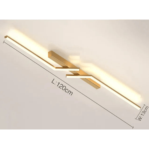 Lámpara de techo LED lineal de montaje al ras, con control remoto y diseño regulable.
