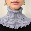 Elegant Knitted Turtleneck Neck Scarf for Women - product detail 6