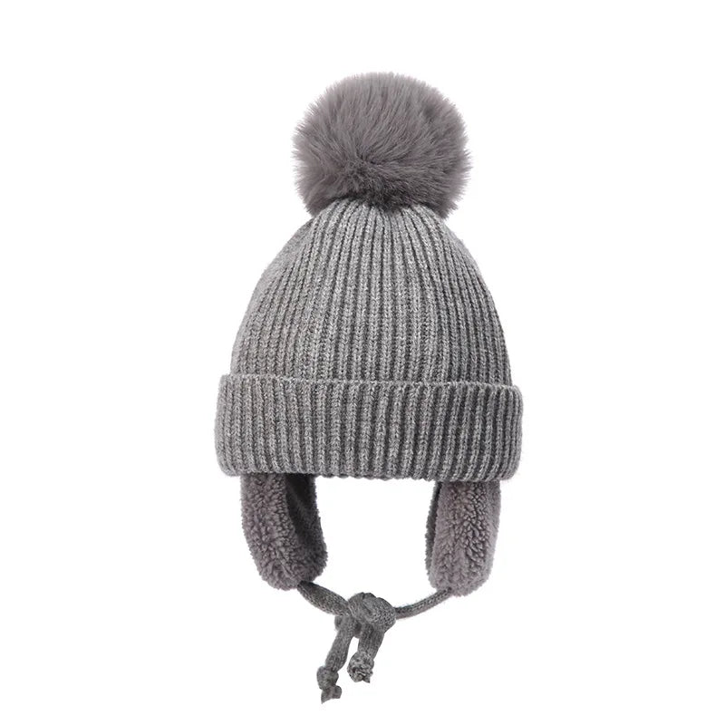Kids Knit Beanie Winter Hat with Earflaps - product detail 10