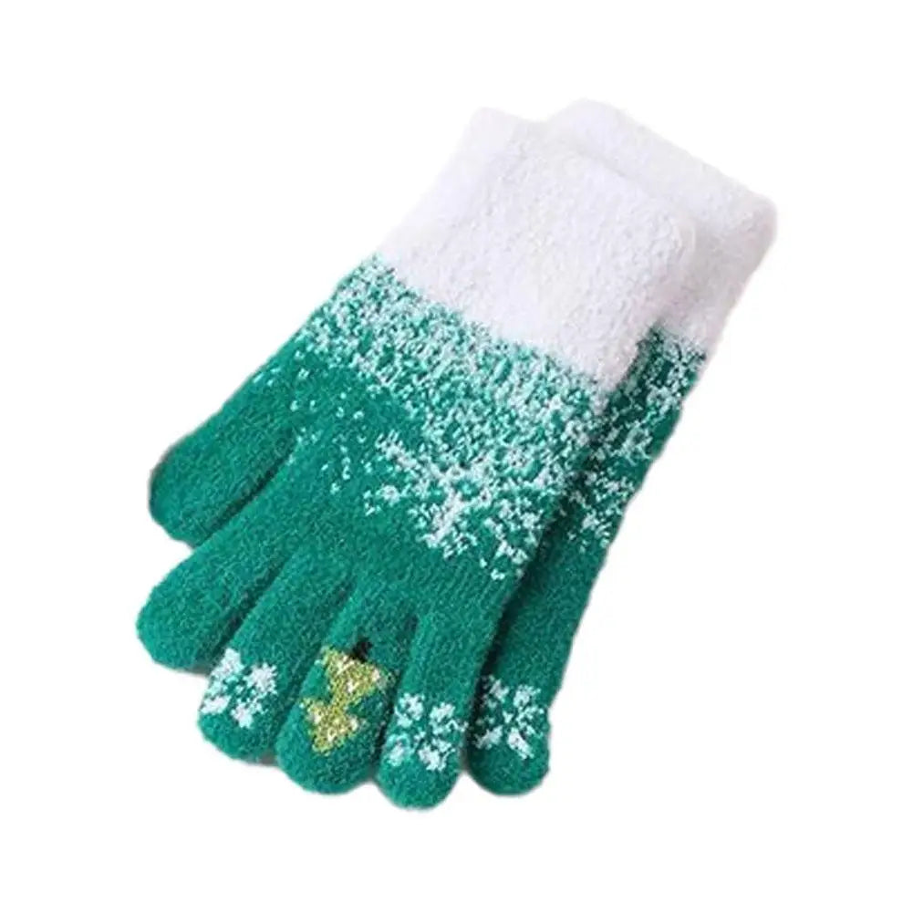 Festive Fleece Lined Knit Fingerless Gloves - product detail 8