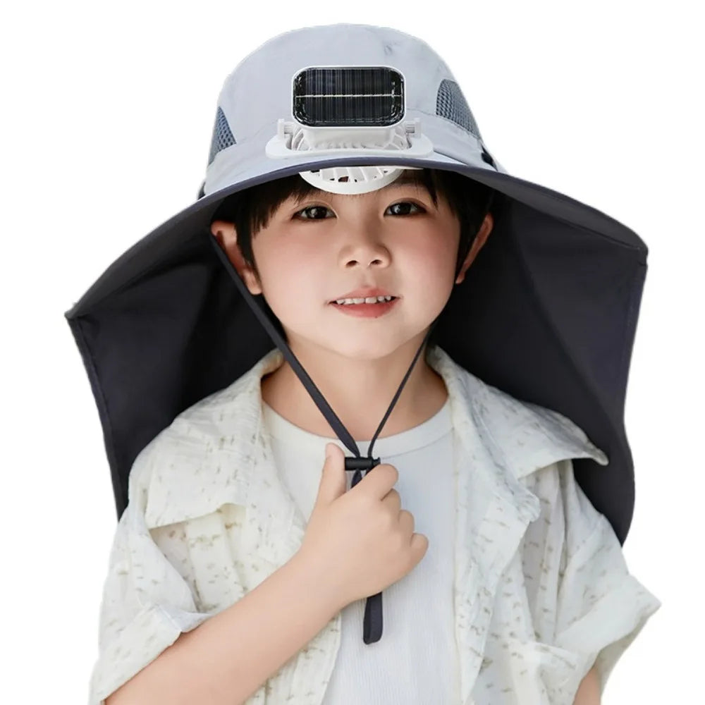 Adjustable Kids Solar Fan Hat - product detail 11