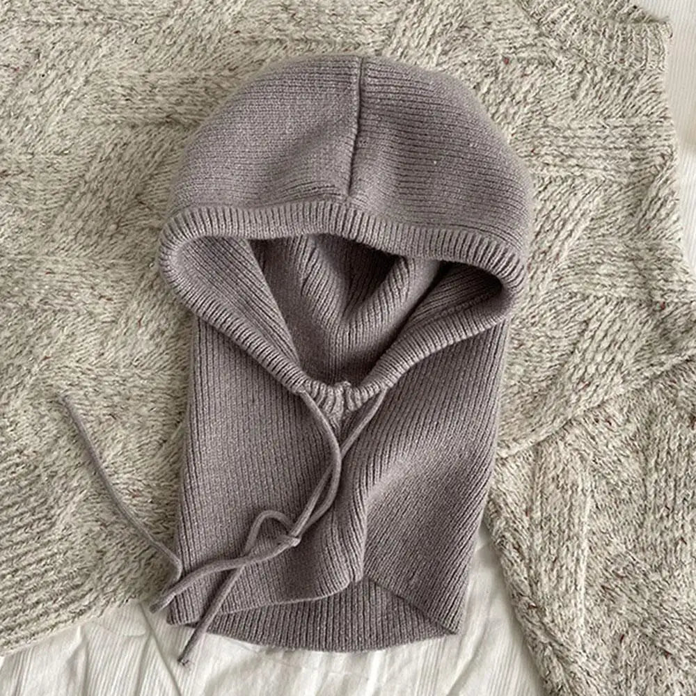 Knitted Hooded Balaclava Hat Neck Warmer - product detail 8