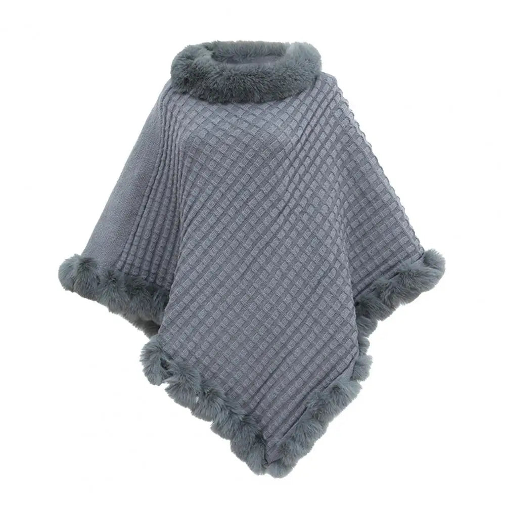 Faux Fur Shawl Cloak for Women - product detail 7
