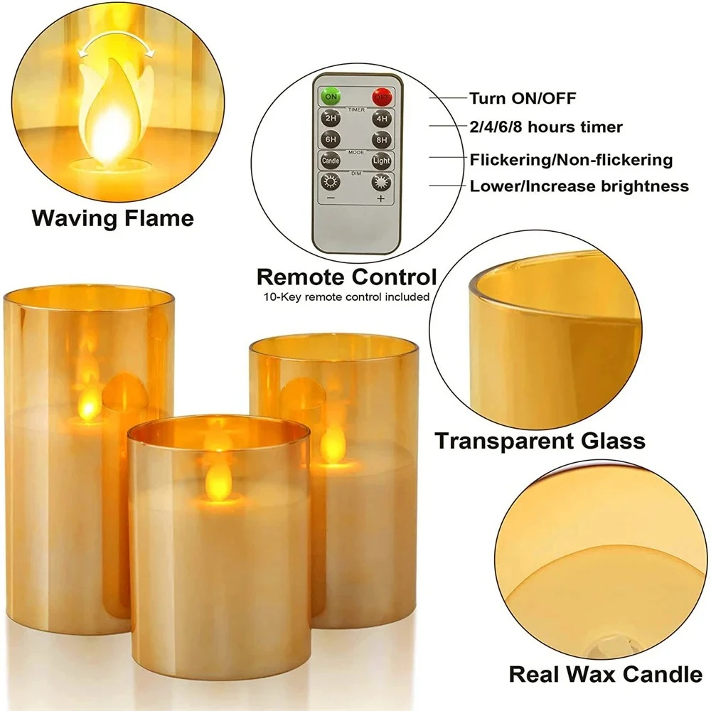 Realistic Flameless Candles With Remote - product detail 3