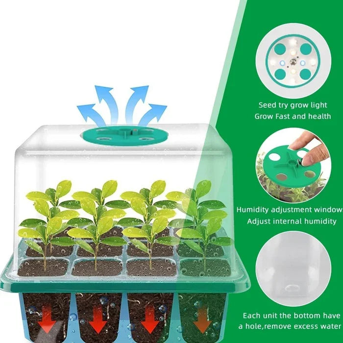 Household New Nursery Pot With Lamp - Plant Seed Starter - product detail 2