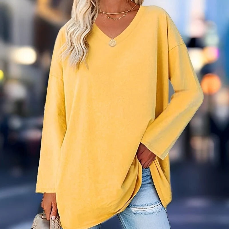 Your Trendy Long-Sleeved Shirt With V-Neck For Comfort - product image 1