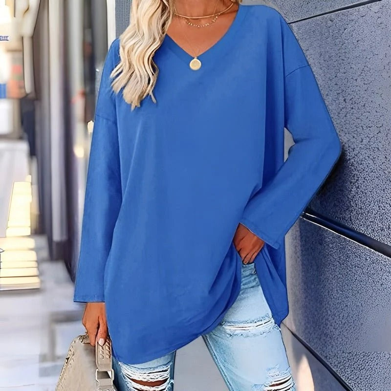 Your Trendy Long-Sleeved Shirt With V-Neck For Comfort - product image 2