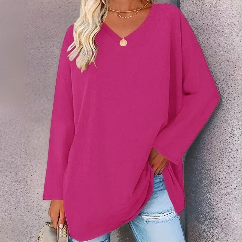 Your Trendy Long-Sleeved Shirt With V-Neck For Comfort - product image 3