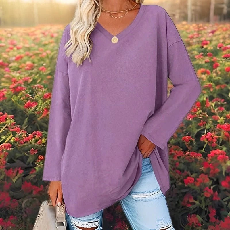 Your Trendy Long-Sleeved Shirt With V-Neck For Comfort - product image 5