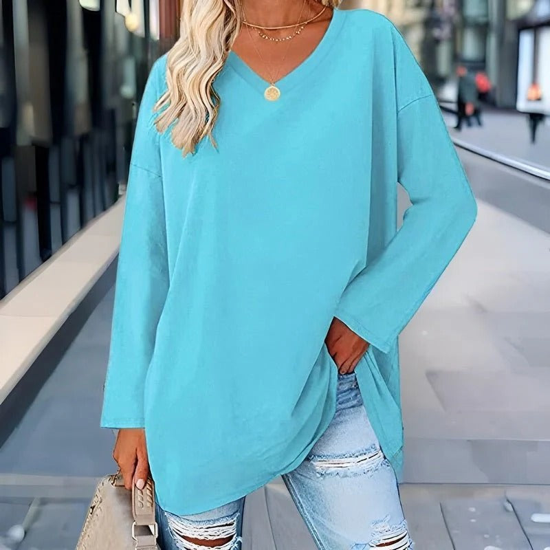 Your Trendy Long-Sleeved Shirt With V-Neck For Comfort - product image 6