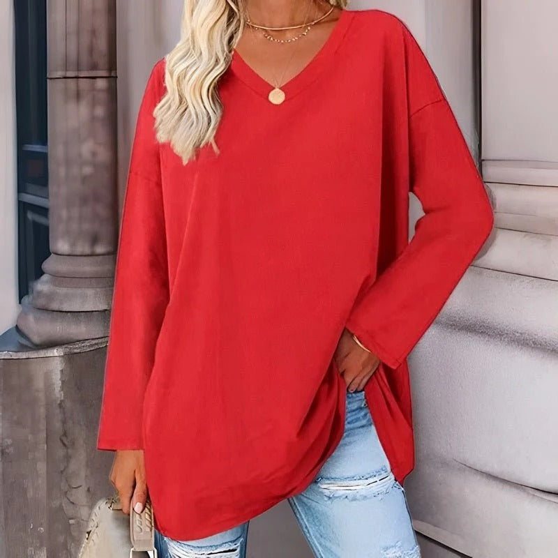 Your Trendy Long-Sleeved Shirt With V-Neck For Comfort - product image 7