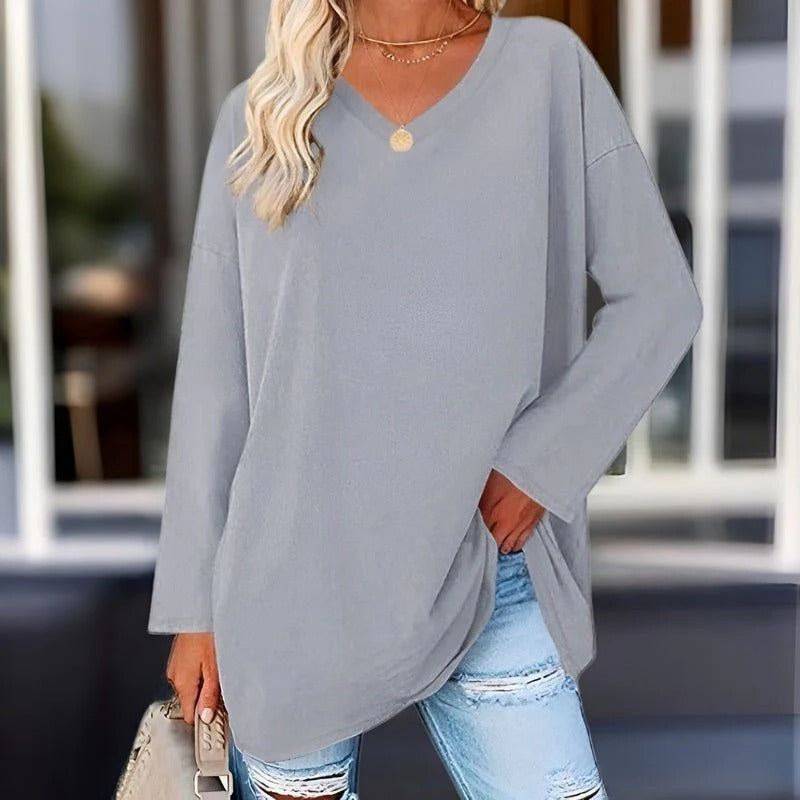 Your Trendy Long-Sleeved Shirt With V-Neck For Comfort - product image 8