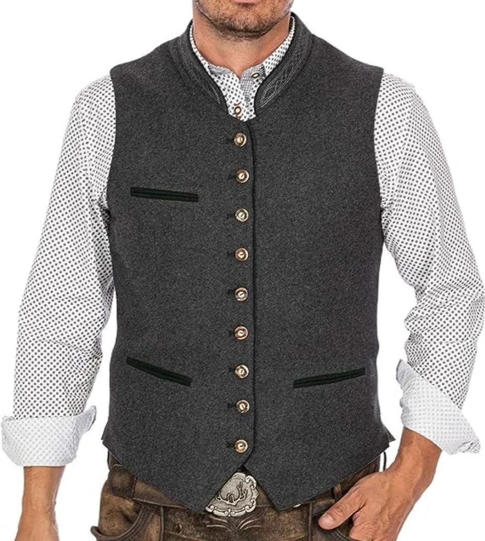 Elegant Men's Traditional Vest In Gray - product image 2