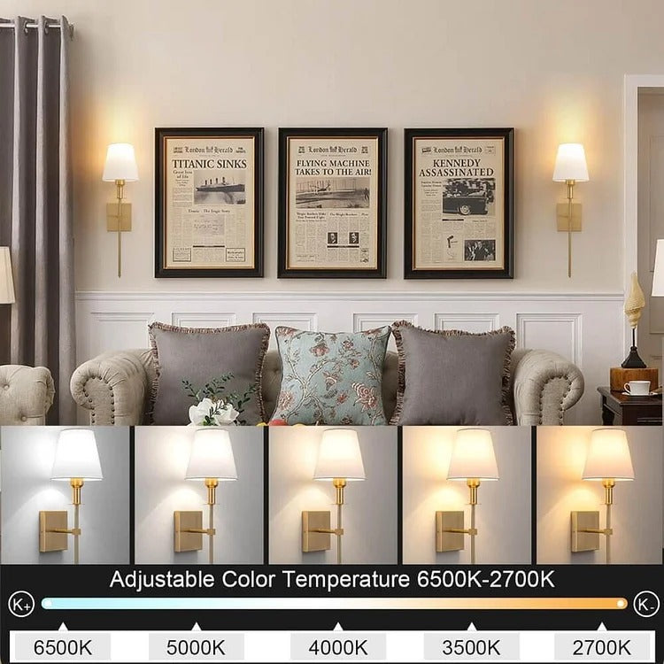 NOMOVA Rechargeable Wireless Wall Light Set (2 Pack) - Battery-Powered Indoor & Outdoor Lighting for Home, Patio, and Garden