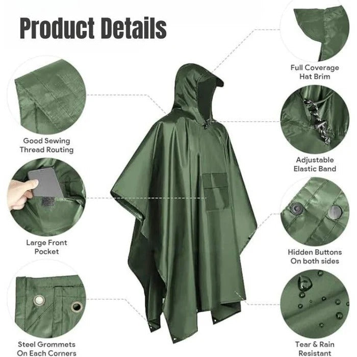 Rain Poncho for Outdoor Coverage - product detail 8