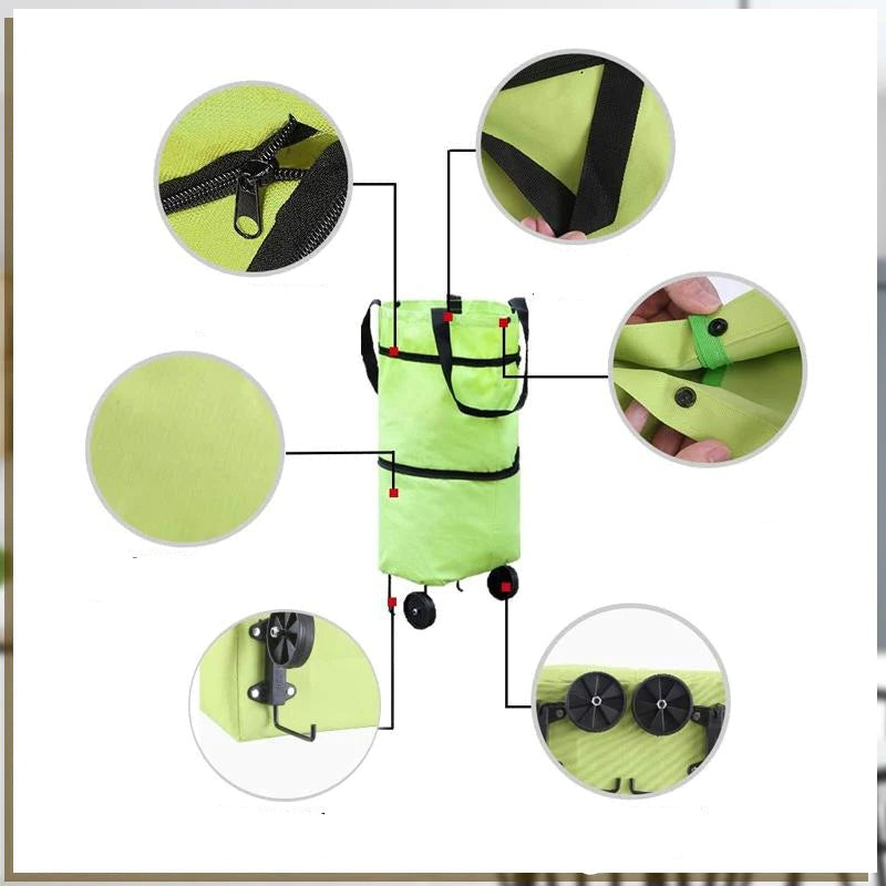 2-in-1 Foldable Shopping Bag with Wheels - product detail 8
