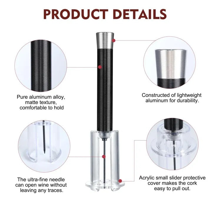 Air-Assist Wine Bottle Opening Set - product detail 3